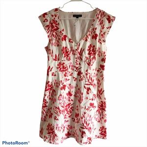 Banana Republic white, red, & pink floral dress 12